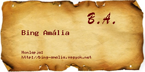 Bing Amália névjegykártya