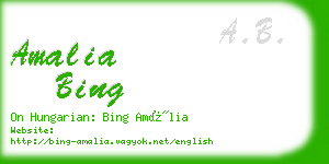 amalia bing business card